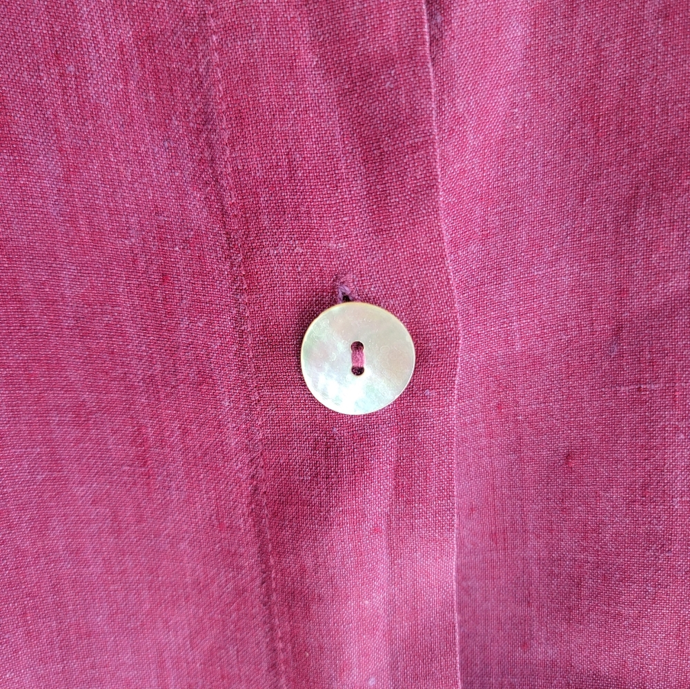 BRYN WALKER Danuta Heavy Linen Jacket In Magenta XL. - Picture 4 of 5
